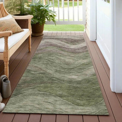 Elion Green Washable Indoor - Outdoor Rug - LOOMLAN - LOOMLAN Rugs - Outdoor Rugs