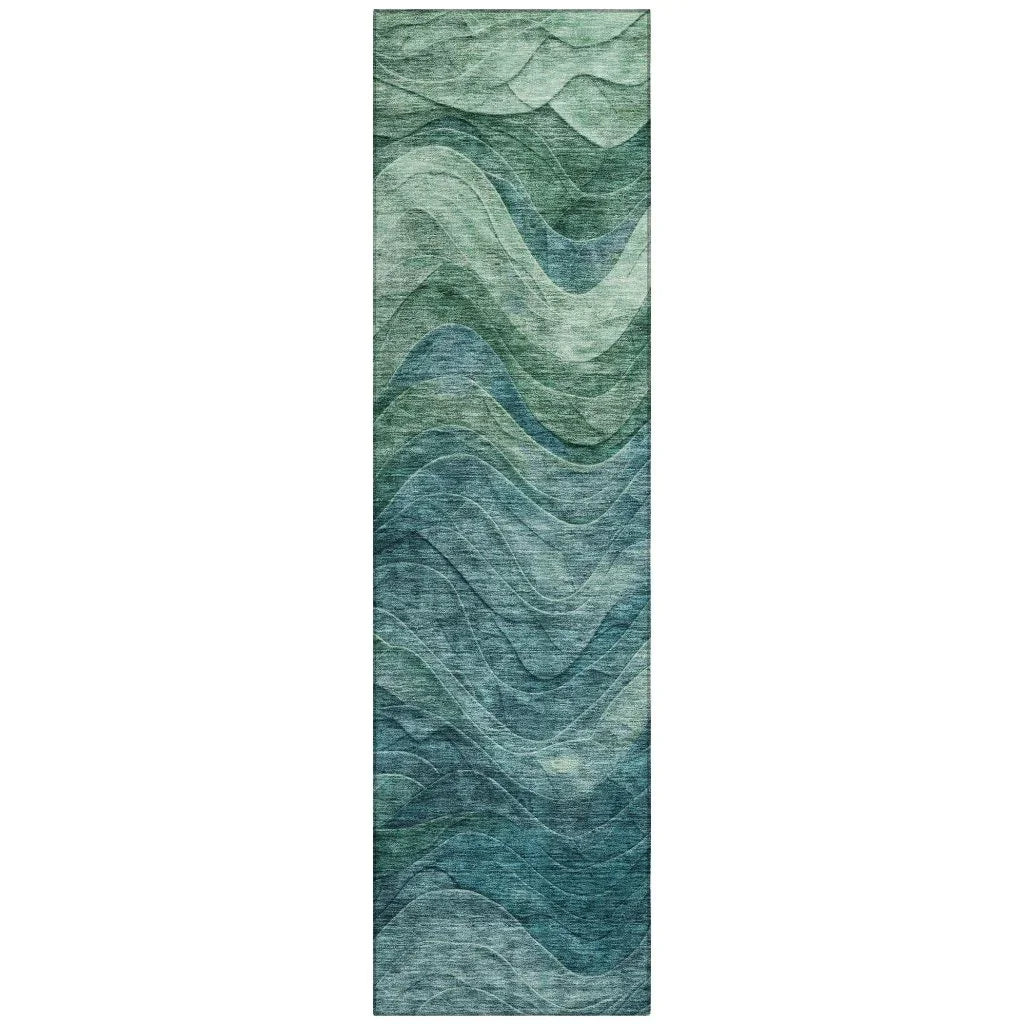 Elion Teal Washable Indoor - Outdoor Rug - LOOMLAN - LOOMLAN Rugs - Outdoor Rugs