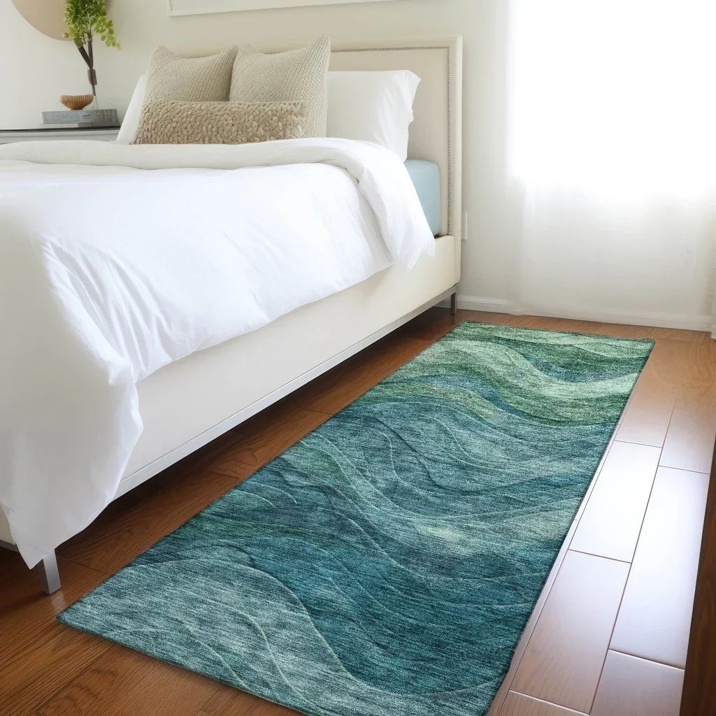 Elion Teal Washable Indoor - Outdoor Rug - LOOMLAN - LOOMLAN Rugs - Outdoor Rugs
