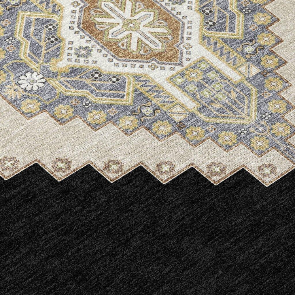 Elira Black Washable Indoor-Outdoor Rug-Outdoor Rugs-LOOMLAN Rugs-LOOMLAN
