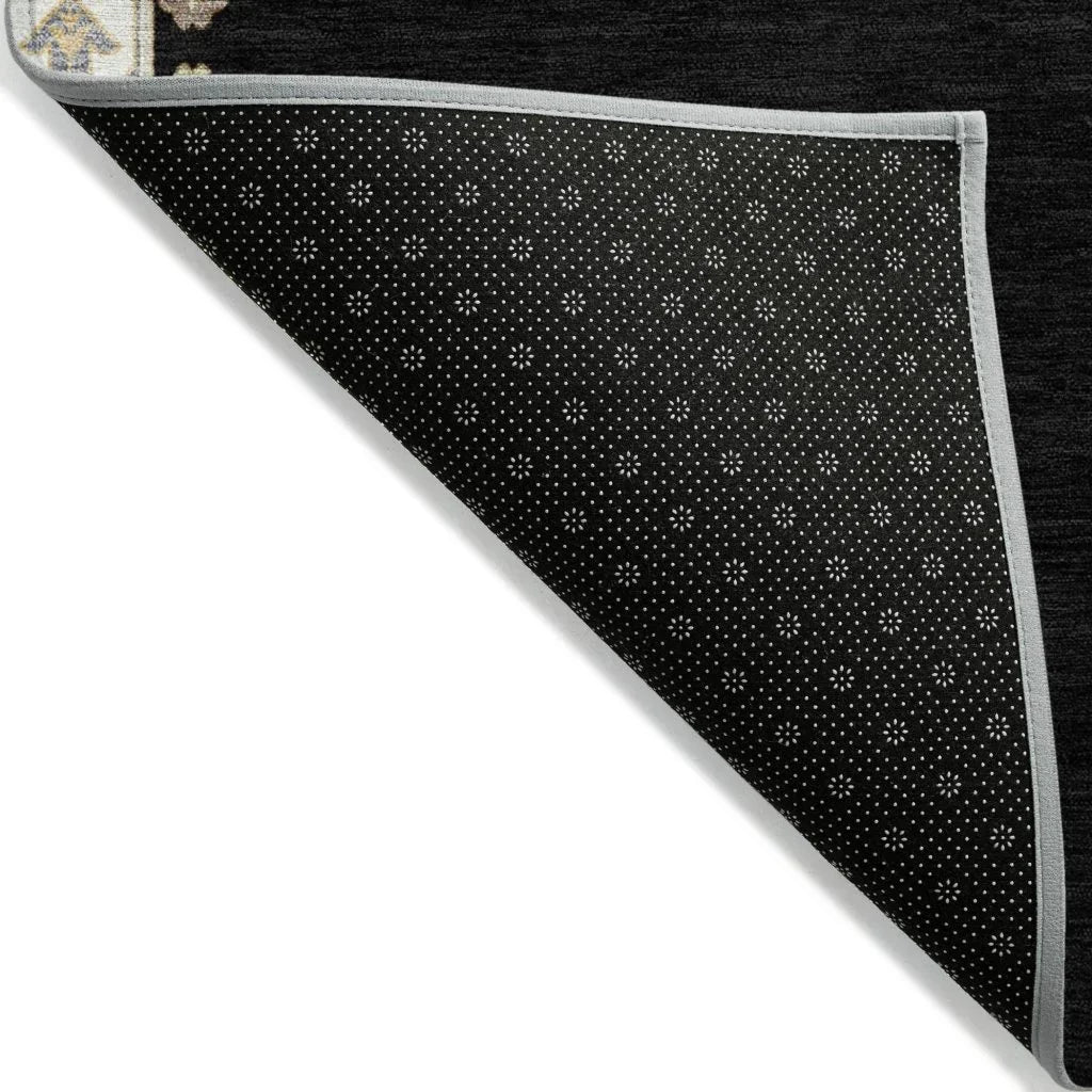 Elira Black Washable Indoor-Outdoor Rug-Outdoor Rugs-LOOMLAN Rugs-LOOMLAN