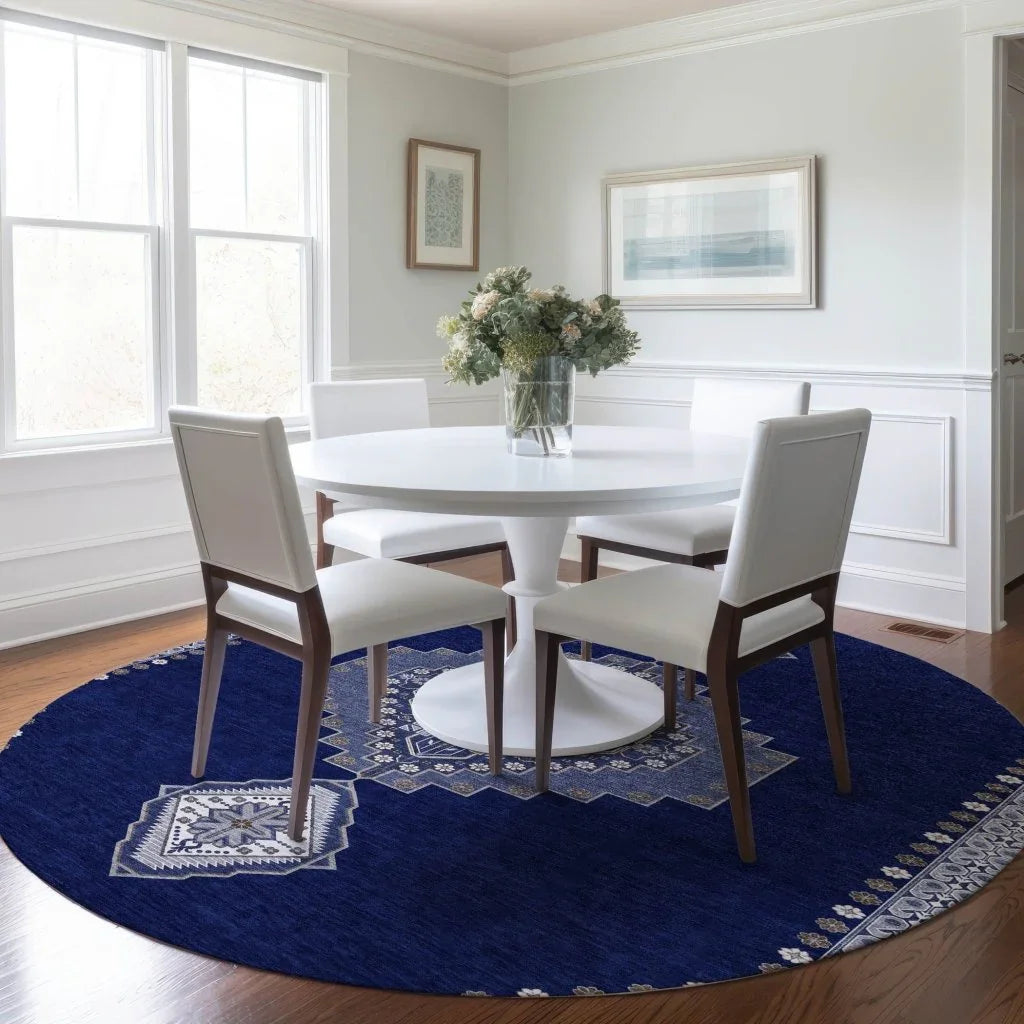 Elira Blue Washable Indoor-Outdoor Rug-Outdoor Rugs-LOOMLAN Rugs-LOOMLAN