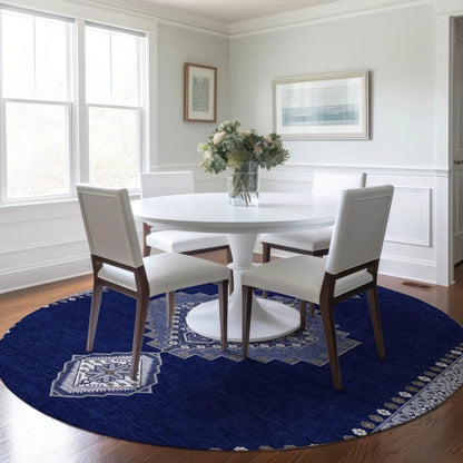 Elira Blue Washable Indoor-Outdoor Rug-Outdoor Rugs-LOOMLAN Rugs-LOOMLAN