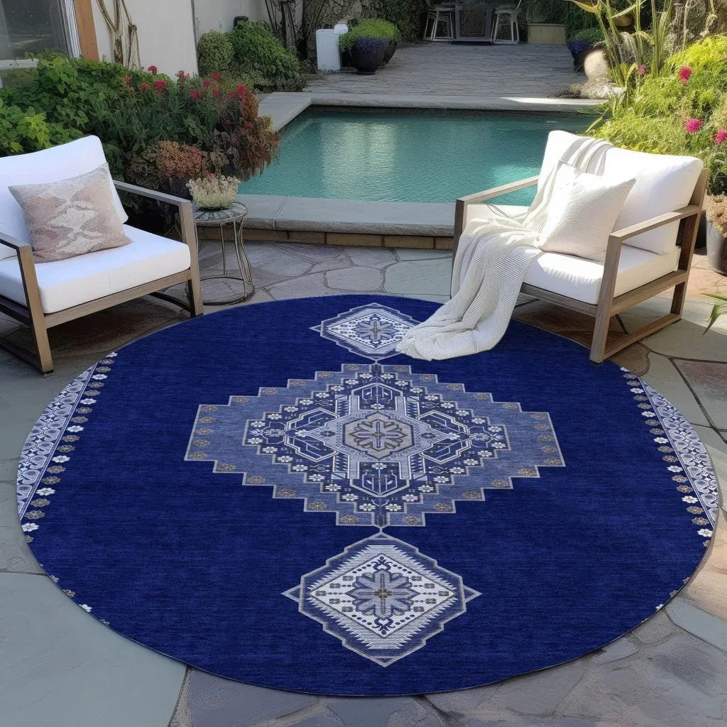 Elira Blue Washable Indoor-Outdoor Rug-Outdoor Rugs-LOOMLAN Rugs-LOOMLAN