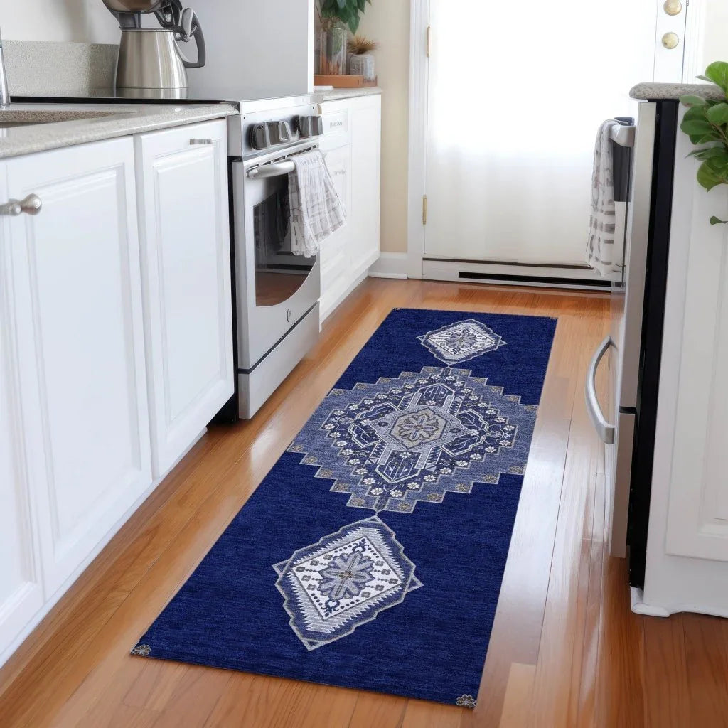 Elira Blue Washable Indoor-Outdoor Rug-Outdoor Rugs-LOOMLAN Rugs-LOOMLAN