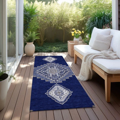 Elira Blue Washable Indoor-Outdoor Rug-Outdoor Rugs-LOOMLAN Rugs-LOOMLAN