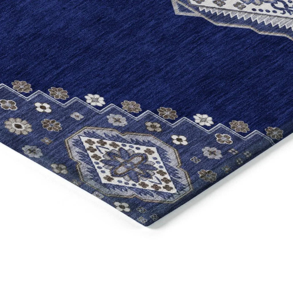 Elira Blue Washable Indoor-Outdoor Rug-Outdoor Rugs-LOOMLAN Rugs-LOOMLAN