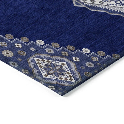 Elira Blue Washable Indoor-Outdoor Rug-Outdoor Rugs-LOOMLAN Rugs-LOOMLAN