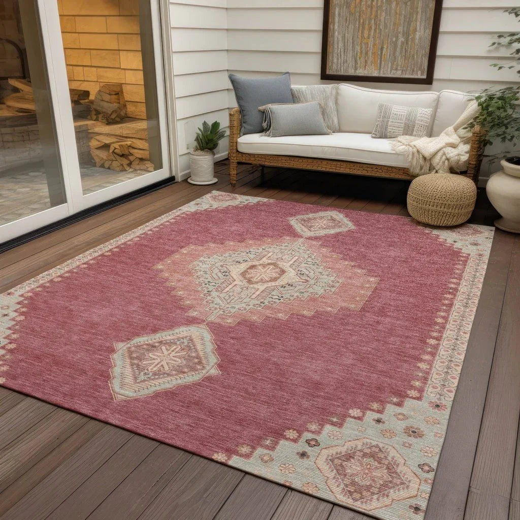 Elira Blush Washable Indoor-Outdoor Rug-Outdoor Rugs-LOOMLAN Rugs-LOOMLAN