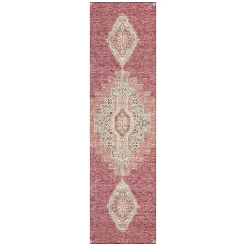 Elira Blush Washable Indoor-Outdoor Rug-Outdoor Rugs-LOOMLAN Rugs-2'3" x 7'6"-LOOMLAN