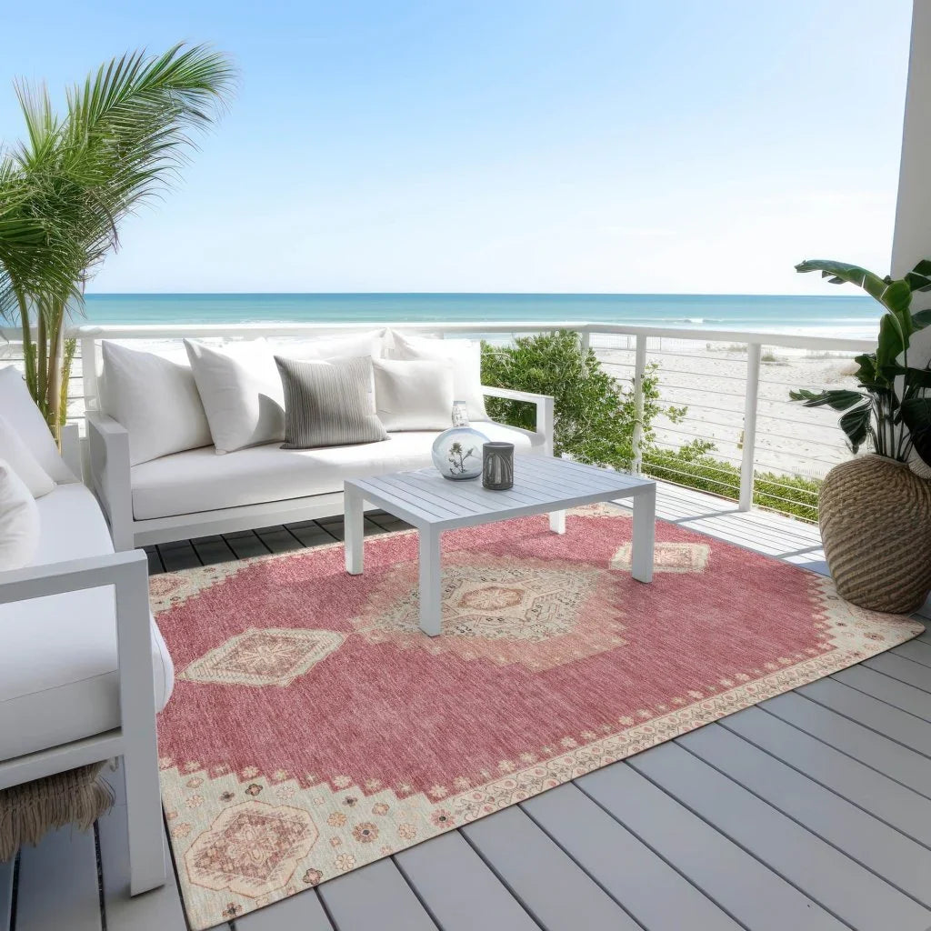Elira Blush Washable Indoor-Outdoor Rug-Outdoor Rugs-LOOMLAN Rugs-LOOMLAN