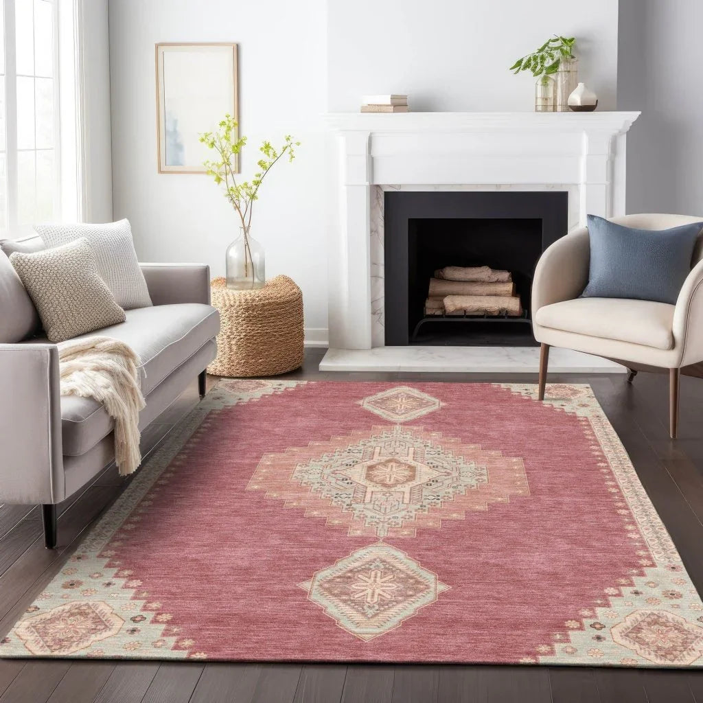 Elira Blush Washable Indoor-Outdoor Rug-Outdoor Rugs-LOOMLAN Rugs-LOOMLAN