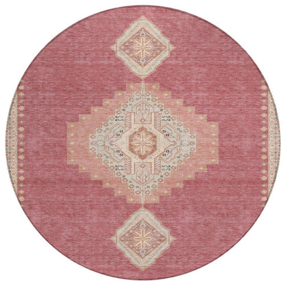 Elira Blush Washable Indoor-Outdoor Rug-Outdoor Rugs-LOOMLAN Rugs-8' x 8'-LOOMLAN