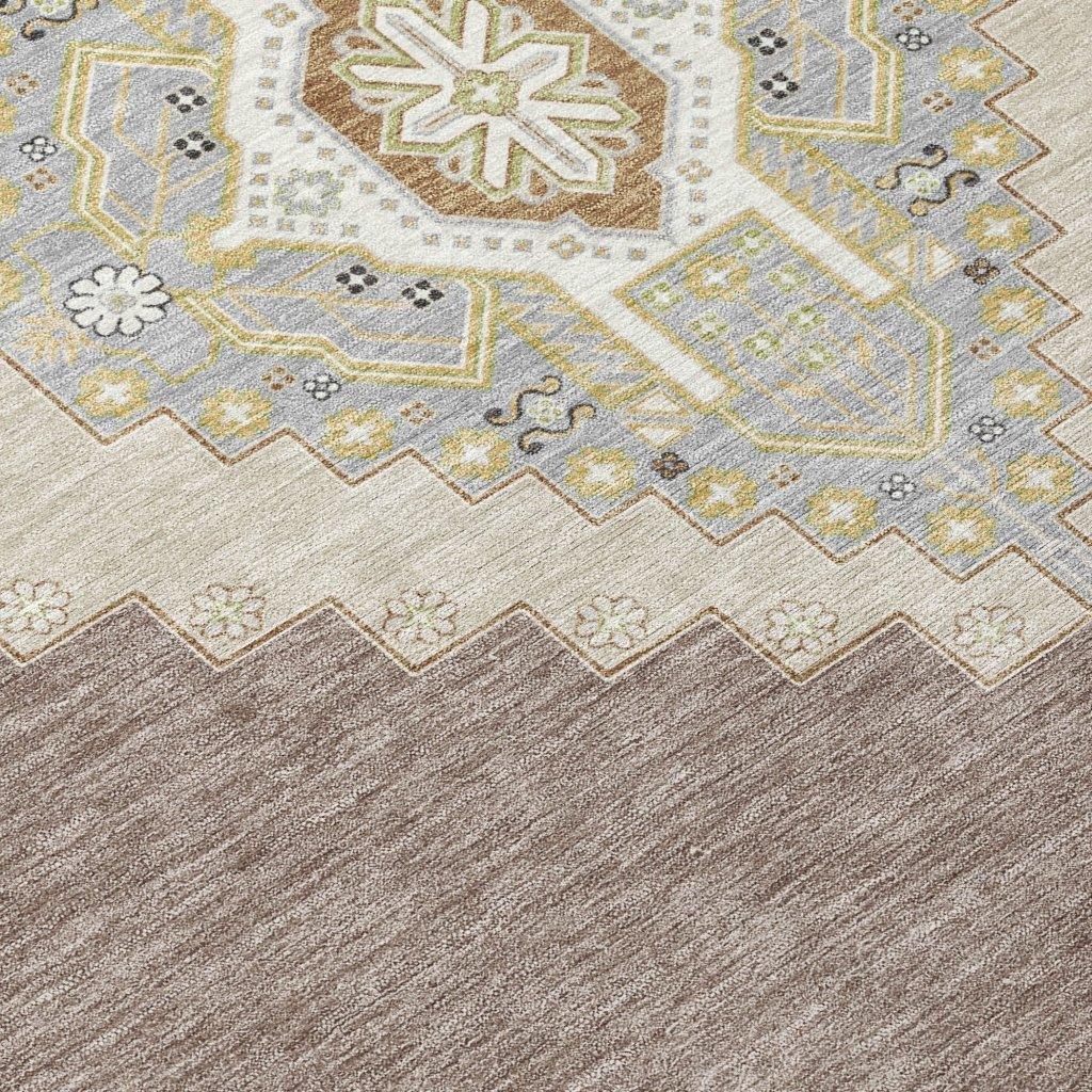Elira Brown Washable Indoor-Outdoor Rug-Outdoor Rugs-LOOMLAN Rugs-LOOMLAN