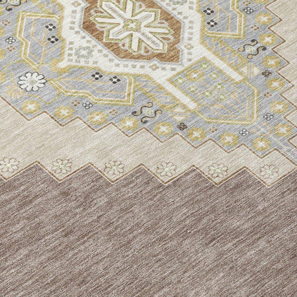 Elira Brown Washable Indoor-Outdoor Rug-Outdoor Rugs-LOOMLAN Rugs-LOOMLAN