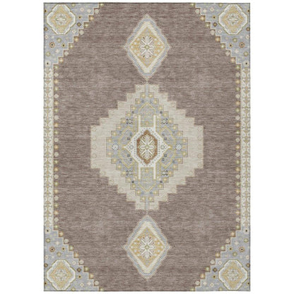 Elira Brown Washable Indoor-Outdoor Rug-Outdoor Rugs-LOOMLAN Rugs-2'6" x 3'10"-LOOMLAN