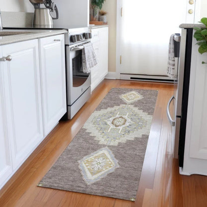 Elira Brown Washable Indoor-Outdoor Rug-Outdoor Rugs-LOOMLAN Rugs-LOOMLAN