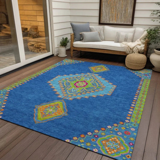 Elira Denim Washable Indoor-Outdoor Rug-Outdoor Rugs-LOOMLAN Rugs-LOOMLAN