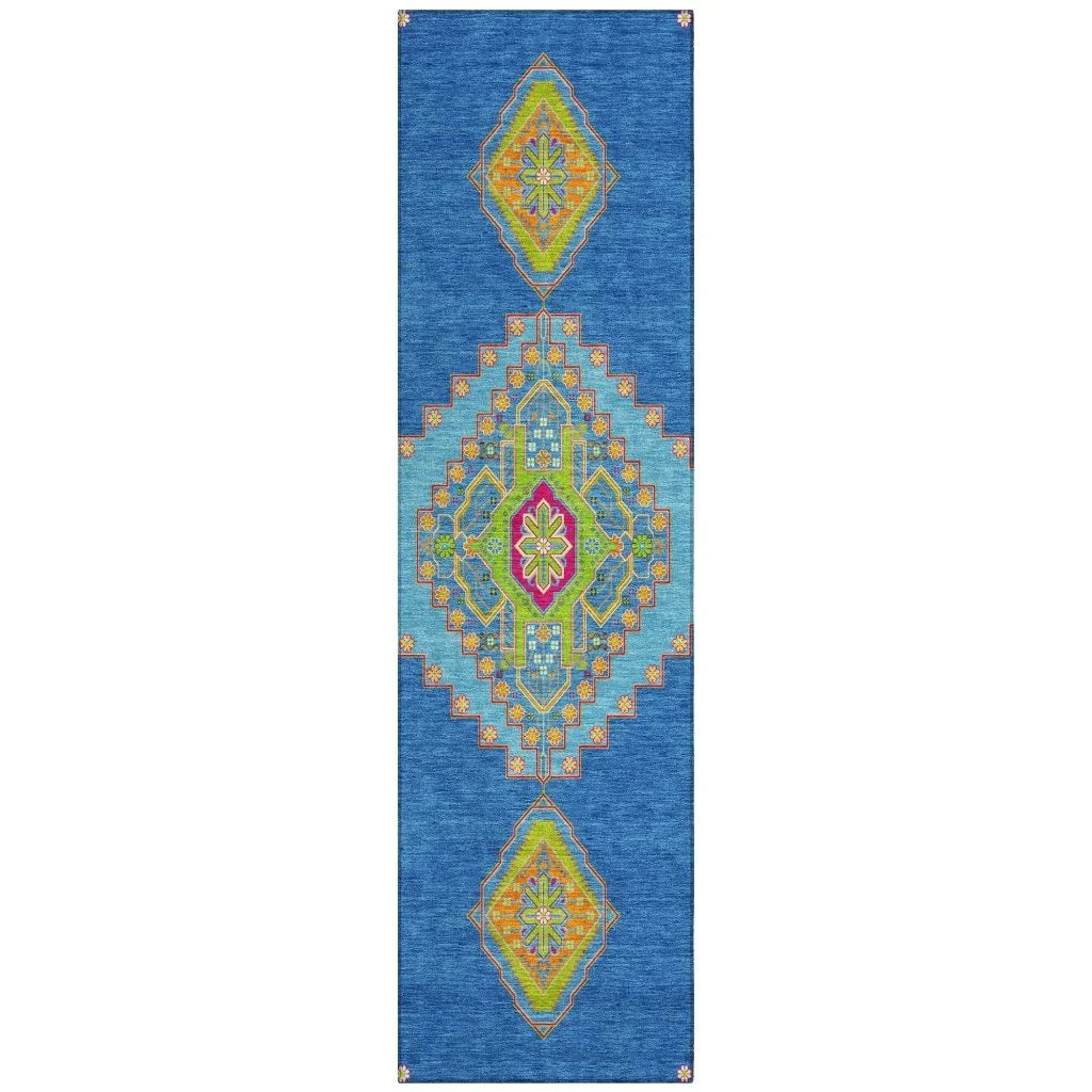 Elira Denim Washable Indoor-Outdoor Rug-Outdoor Rugs-LOOMLAN Rugs-2'3" x 7'6"-LOOMLAN