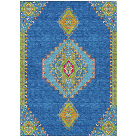 Elira Denim Washable Indoor-Outdoor Rug-Outdoor Rugs-LOOMLAN Rugs-2'6" x 3'10"-LOOMLAN