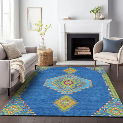 Elira Denim Washable Indoor-Outdoor Rug-Outdoor Rugs-LOOMLAN Rugs-LOOMLAN