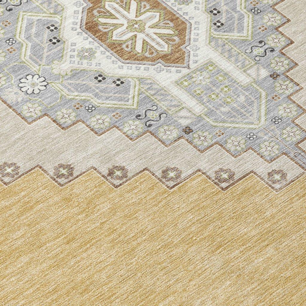 Elira Gold Washable Indoor-Outdoor Rug-Outdoor Rugs-LOOMLAN Rugs-LOOMLAN