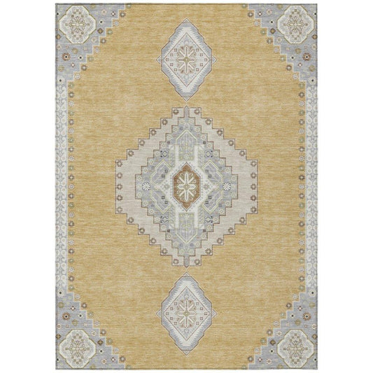 Elira Gold Washable Indoor-Outdoor Rug-Outdoor Rugs-LOOMLAN Rugs-2'6" x 3'10"-LOOMLAN