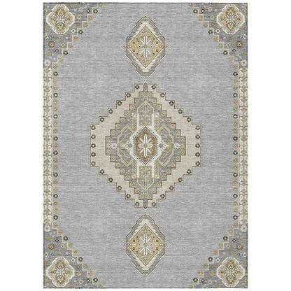 Elira Gray Washable Indoor-Outdoor Rug-Outdoor Rugs-LOOMLAN Rugs-2'6" x 3'10"-LOOMLAN