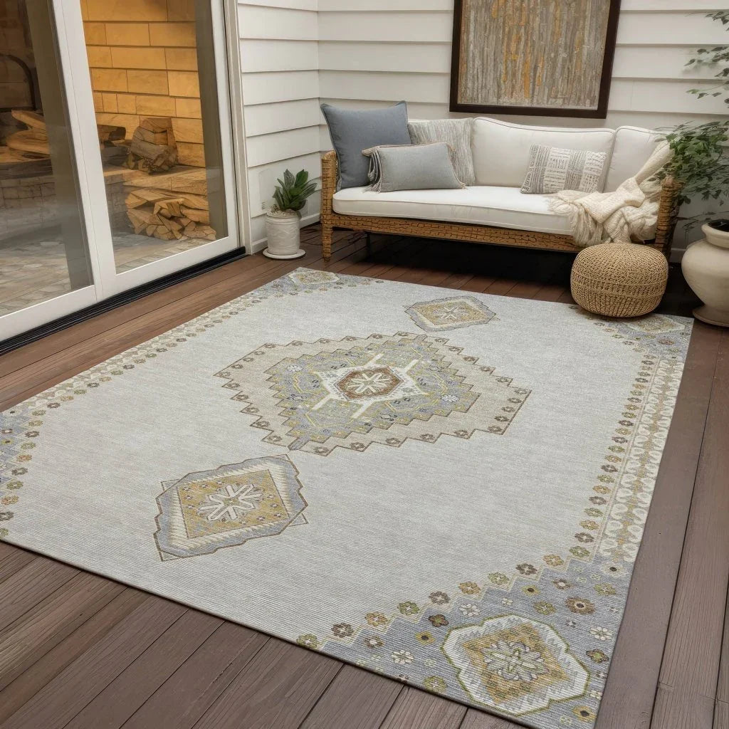 Elira Ivory Washable Indoor-Outdoor Rug-Outdoor Rugs-LOOMLAN Rugs-LOOMLAN