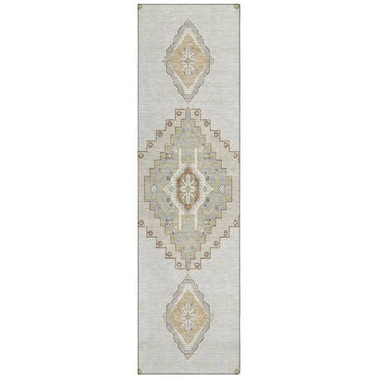 Elira Ivory Washable Indoor-Outdoor Rug-Outdoor Rugs-LOOMLAN Rugs-2'3" x 7'6"-LOOMLAN