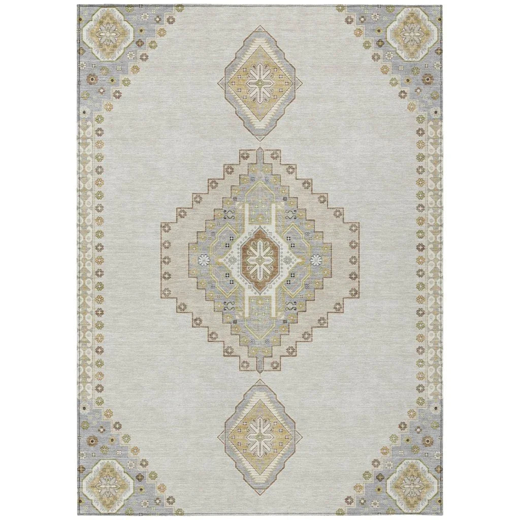 Elira Ivory Washable Indoor-Outdoor Rug-Outdoor Rugs-LOOMLAN Rugs-2'6" x 3'10"-LOOMLAN