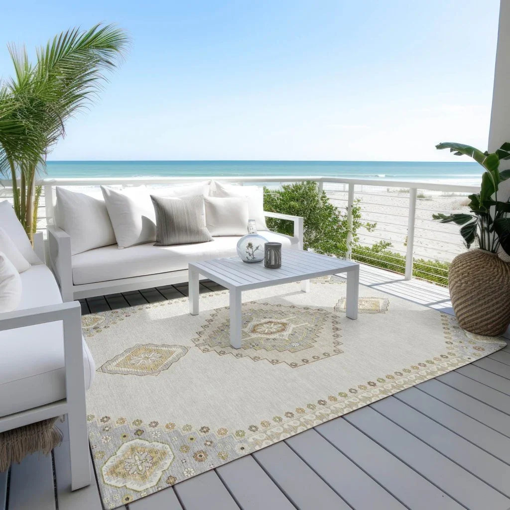 Elira Ivory Washable Indoor-Outdoor Rug-Outdoor Rugs-LOOMLAN Rugs-LOOMLAN