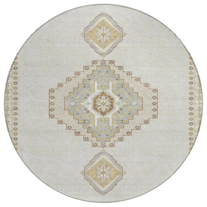 Elira Ivory Washable Indoor-Outdoor Rug-Outdoor Rugs-LOOMLAN Rugs-8' x 8'-LOOMLAN
