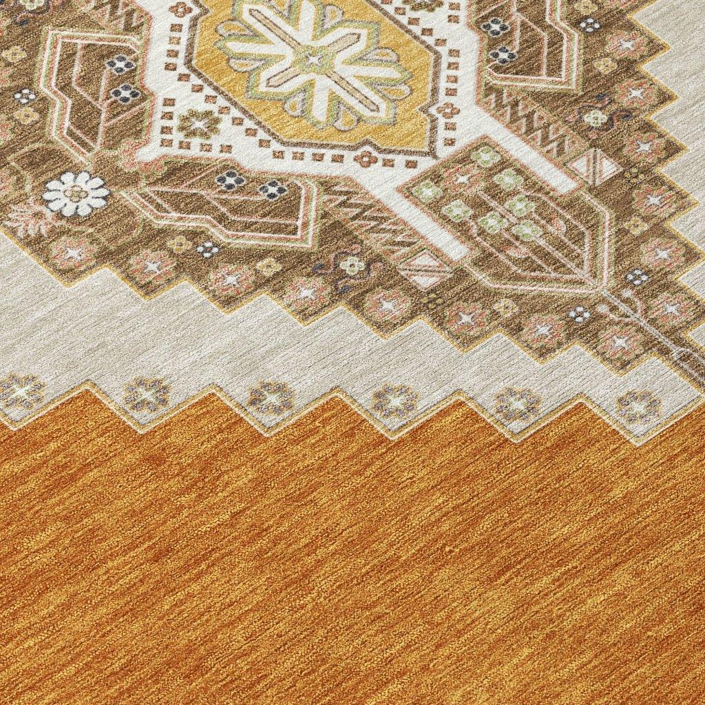 Elira Orange Washable Indoor-Outdoor Rug-Outdoor Rugs-LOOMLAN Rugs-LOOMLAN
