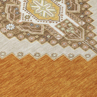 Elira Orange Washable Indoor-Outdoor Rug-Outdoor Rugs-LOOMLAN Rugs-LOOMLAN