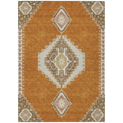 Elira Orange Washable Indoor-Outdoor Rug-Outdoor Rugs-LOOMLAN Rugs-2'6" x 3'10"-LOOMLAN
