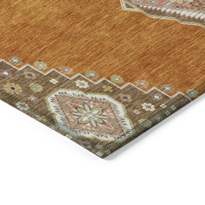 Elira Orange Washable Indoor-Outdoor Rug-Outdoor Rugs-LOOMLAN Rugs-LOOMLAN