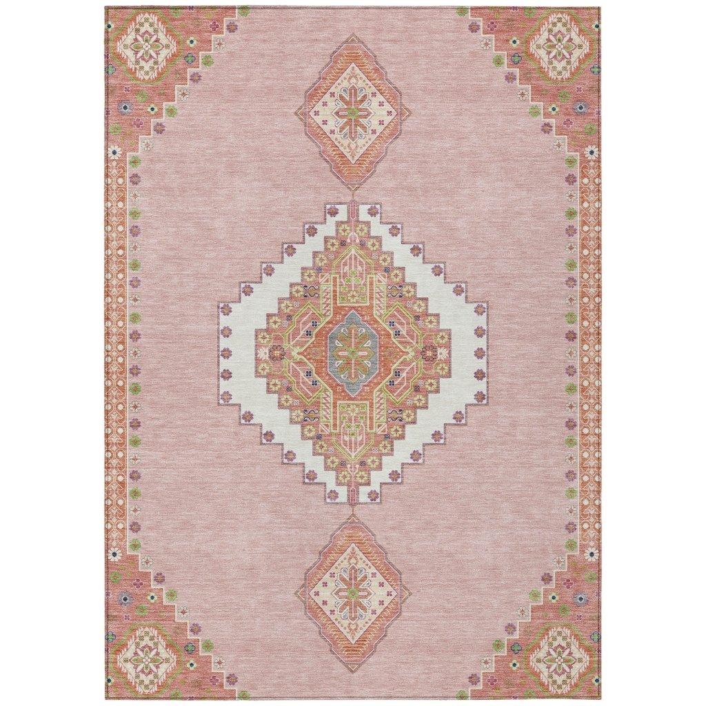 Elira Pink Washable Indoor-Outdoor Rug-Outdoor Rugs-LOOMLAN Rugs-2'6" x 3'10"-LOOMLAN
