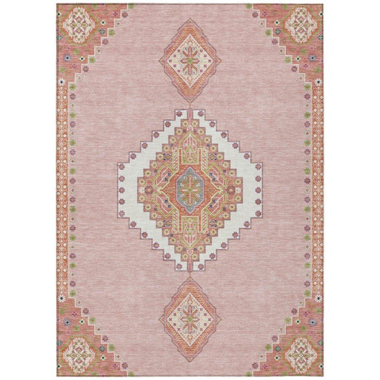Elira Pink Washable Indoor-Outdoor Rug-Outdoor Rugs-LOOMLAN Rugs-2'6" x 3'10"-LOOMLAN