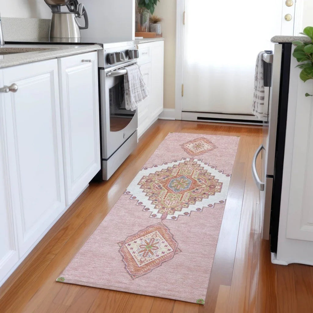 Elira Pink Washable Indoor-Outdoor Rug-Outdoor Rugs-LOOMLAN Rugs-LOOMLAN