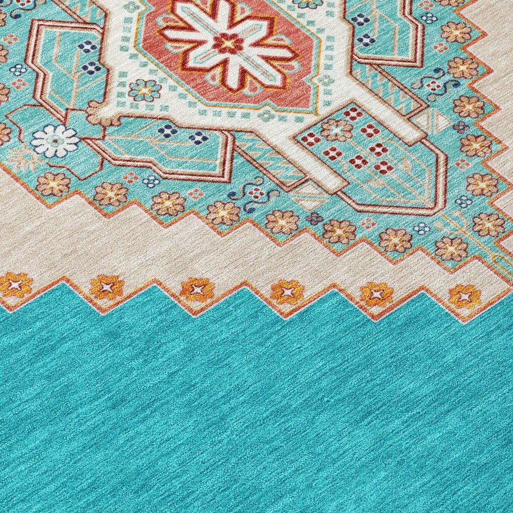 Elira Teal Washable Indoor-Outdoor Rug-Outdoor Rugs-LOOMLAN Rugs-LOOMLAN
