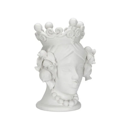 Elisabetta Female Head Design Ceramic Vase - LOOMLAN - Chelsea House - Vases & Jars