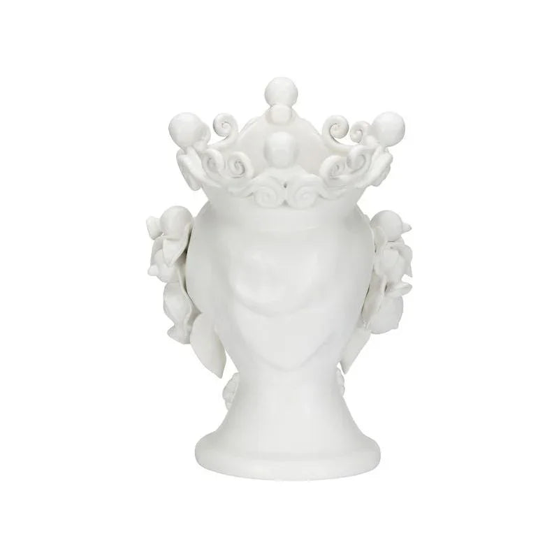 Elisabetta Female Head Design Ceramic Vase - LOOMLAN - Chelsea House - Vases & Jars