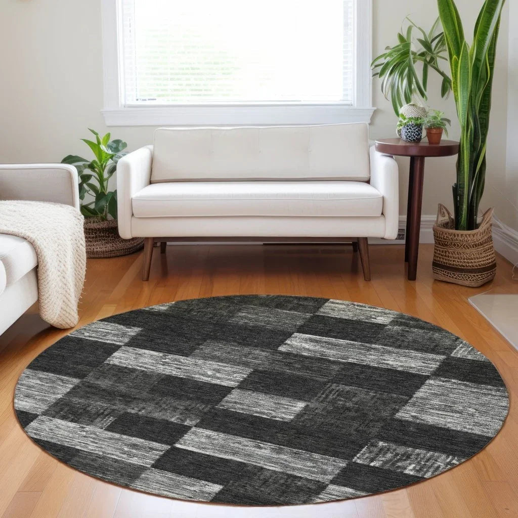 Elise Black Washable Indoor - Outdoor Rug - LOOMLAN - LOOMLAN Rugs - Outdoor Rugs