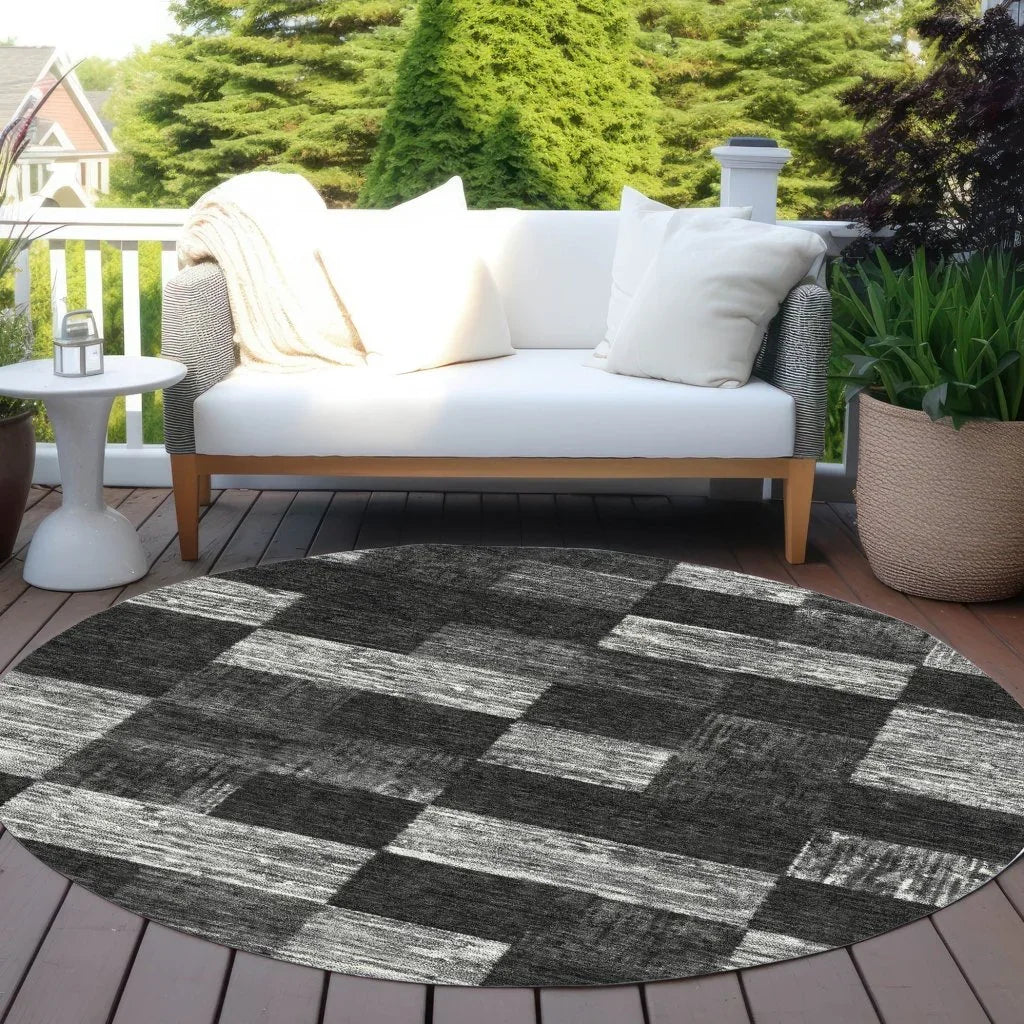 Elise Black Washable Indoor - Outdoor Rug - LOOMLAN - LOOMLAN Rugs - Outdoor Rugs
