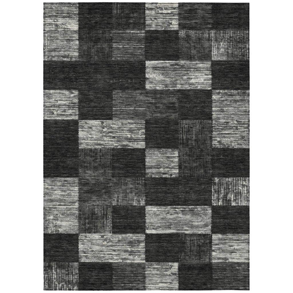 Elise Black Washable Indoor - Outdoor Rug - LOOMLAN - LOOMLAN Rugs - Outdoor Rugs