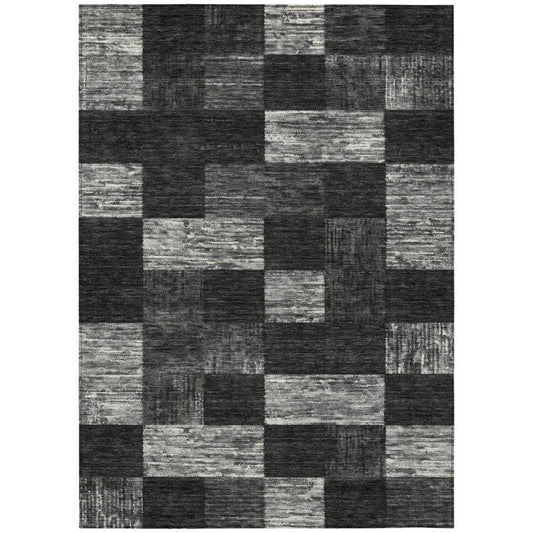 Elise Black Washable Indoor - Outdoor Rug - LOOMLAN - LOOMLAN Rugs - Outdoor Rugs