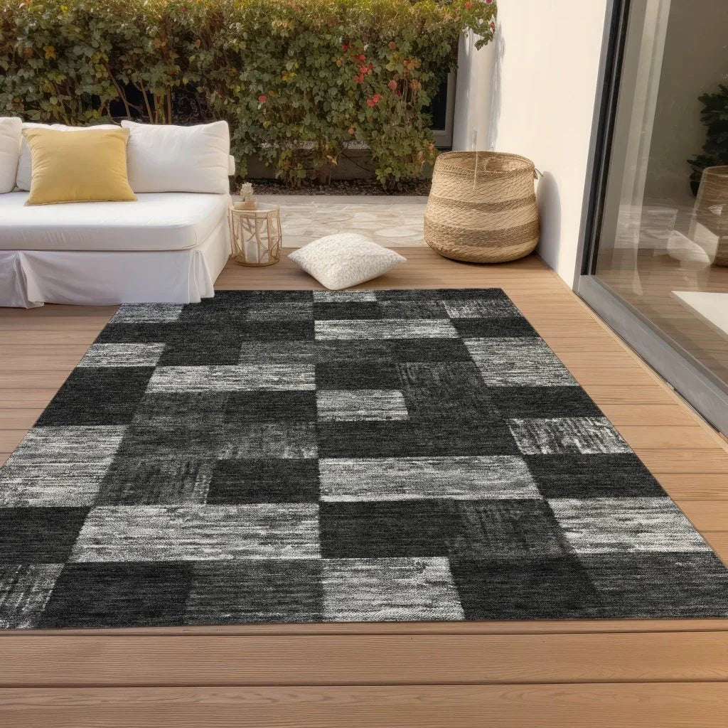Elise Black Washable Indoor - Outdoor Rug - LOOMLAN - LOOMLAN Rugs - Outdoor Rugs