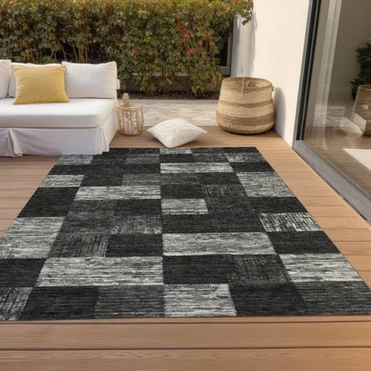 Elise Black Washable Indoor - Outdoor Rug - LOOMLAN - LOOMLAN Rugs - Outdoor Rugs