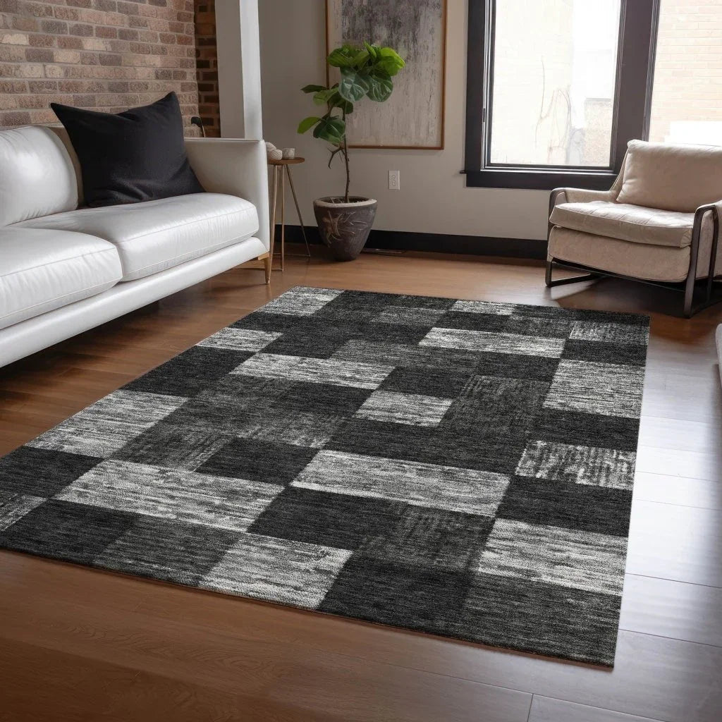 Elise Black Washable Indoor - Outdoor Rug - LOOMLAN - LOOMLAN Rugs - Outdoor Rugs